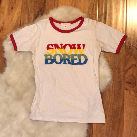 Truly Madly Deeply Tops - Truly Madly Deeply Snow Bored Ringer Tee small UO